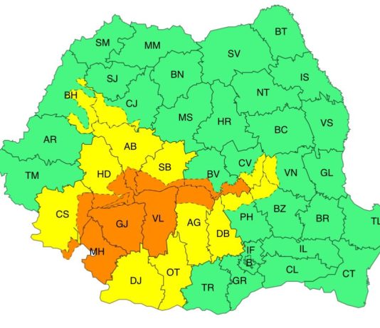 Avertizare meteo! Gorjul, sub Cod portocaliu. Precipitații importante cantitativ și vânt puternic