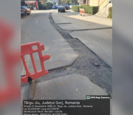 Târgu Jiu: Firmă amendată după ce a spart o stradă