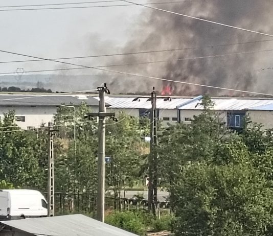 Târgu Jiu: Alertă maximă la pompieri! Nouă echipaje intervin la un incendiu. Vântul crează mari probleme