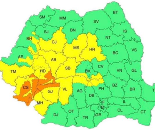 Cod portocaliu de ninsori pentru nordul județului Gorj