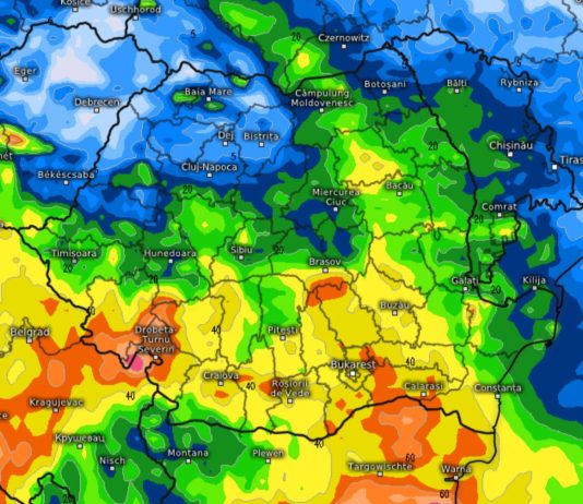 Meteo: Sunt preconizate averse însoțite de fulgere și tunete. Precipitații importante cantitativ