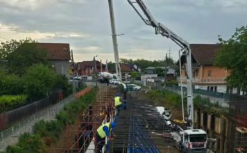 Târgu Jiu: Se toarnă caseta-portal a pasajului din Ana Ipătescu. Va avea o greutate de 3000 de tone