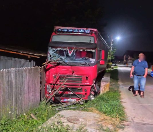 Gorj: A ajuns cu camionul în șanț