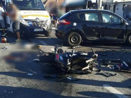 Gorj: Accident! Motociclist în stare critică. A fost solicitat elicopterul SMURD