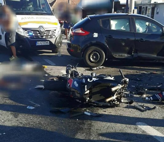 Gorj: Accident! Motociclist în stare critică. A fost solicitat elicopterul SMURD