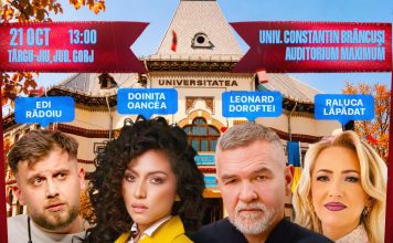 Leonard Doroftei și Doinița Oancea se întâlnesc cu liceenii din Târgu Jiu