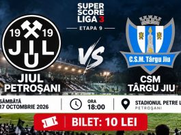 FOTBAL: Jiul Petroșani – CSM Târgu Jiu. Optimism în tabăra gorjenilor. Unde va putea fi urmărit meciul